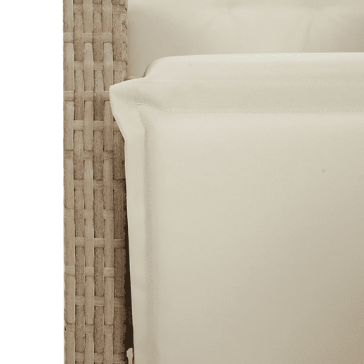 3 pcs conjunto bistrô - cadeiras de jardim - Cadeiras de exterior com almofadões vime PE bege