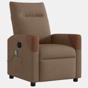 Poltrona de massagens reclinável - Poltrona relax tecido castanho