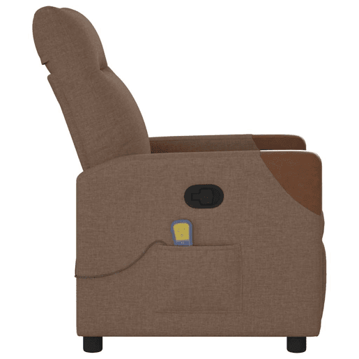 Poltrona de massagens reclinável - Poltrona relax tecido castanho