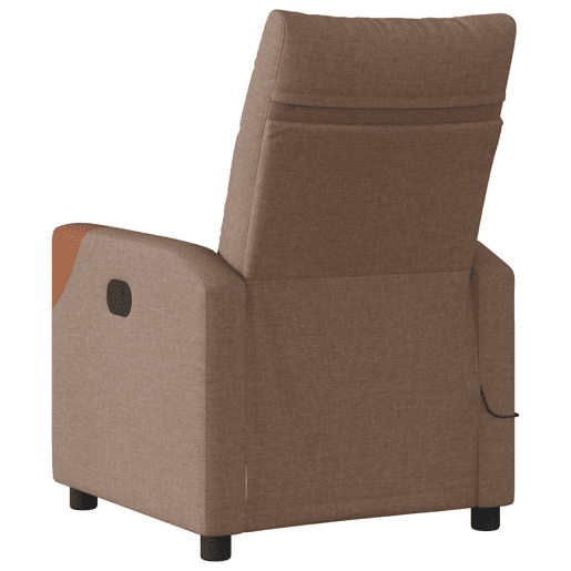 Poltrona de massagens reclinável - Poltrona relax tecido castanho