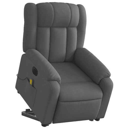 Poltrona elétrica elevatória massagens - Poltrona relax tecido cinzento-escuro