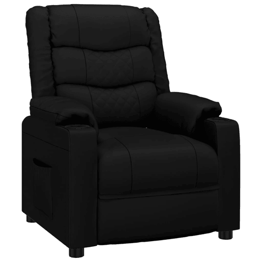 Poltrona reclinável - Poltrona relax couro artificial preto