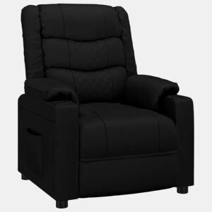 Poltrona reclinável - Poltrona relax couro artificial preto