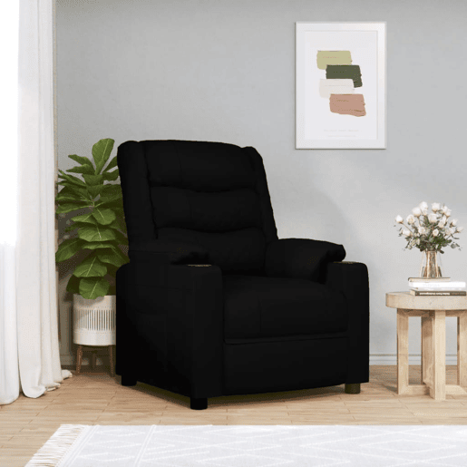 Poltrona reclinável - Poltrona relax couro artificial preto