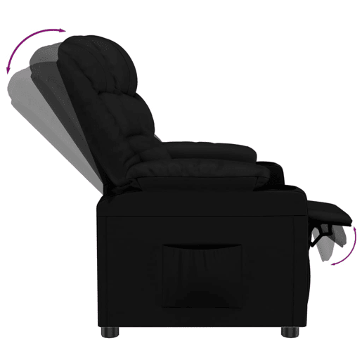 Poltrona reclinável - Poltrona relax couro artificial preto
