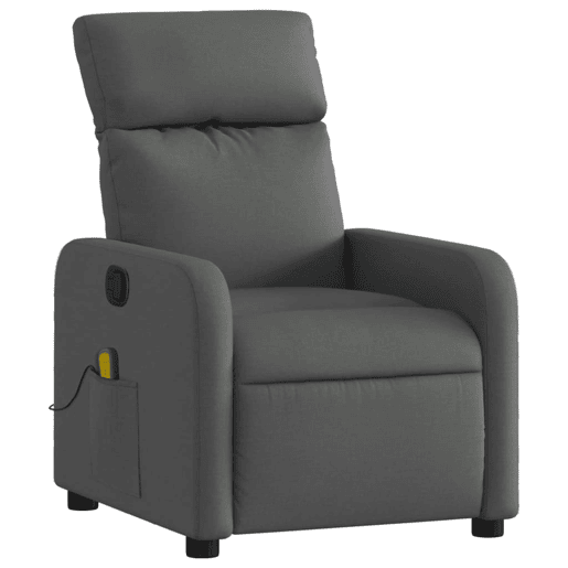 Poltrona de massagens reclinável - Poltrona relax tecido cinzento-escuro