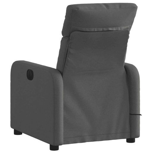 Poltrona de massagens reclinável - Poltrona relax tecido cinzento-escuro