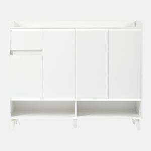 Móvel consola moderno 120x99x35 cm - Grande capacidade de arrumação, 4 portas, 1 gaveta - Branco
