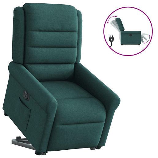 Poltrona reclinável - Poltrona relax elétrica tecido verde-escuro