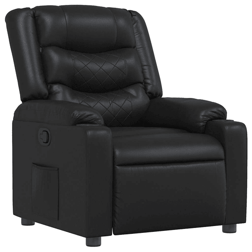 Poltrona reclinável - Poltrona relax couro artificial preto