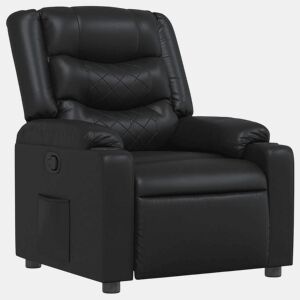 Poltrona reclinável - Poltrona relax couro artificial preto