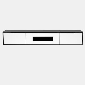 Móvel de TV 180 cm - Moderno com LED, USB e luz mutável - Preto e Branco