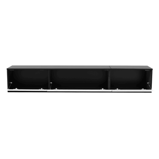 Móvel de TV 180 cm - Moderno com LED, USB e luz mutável - Preto e Branco Móvel de TV 180 cm - Moderno com LED, USB e luz mutável - Preto e Branco
