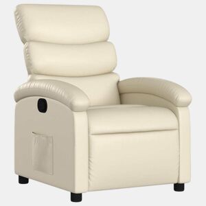 Poltrona reclinável - Poltrona relax couro artificial cor creme