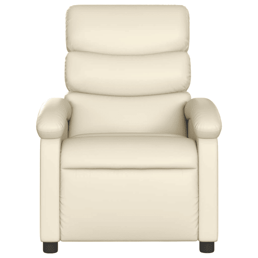 Poltrona reclinável - Poltrona relax couro artificial cor creme