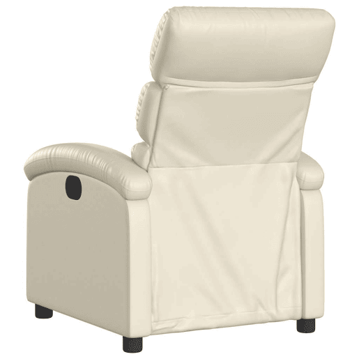 Poltrona reclinável - Poltrona relax couro artificial cor creme