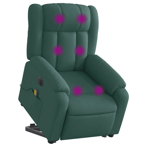 Poltrona elétrica massagens - Poltrona relax tecido verde-escuro