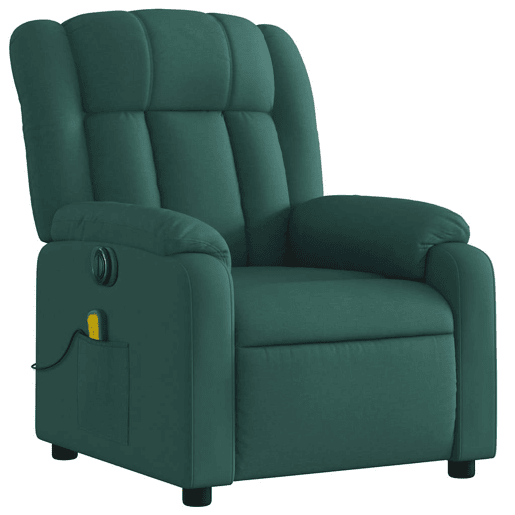 Poltrona elétrica massagens - Poltrona relax tecido verde-escuro