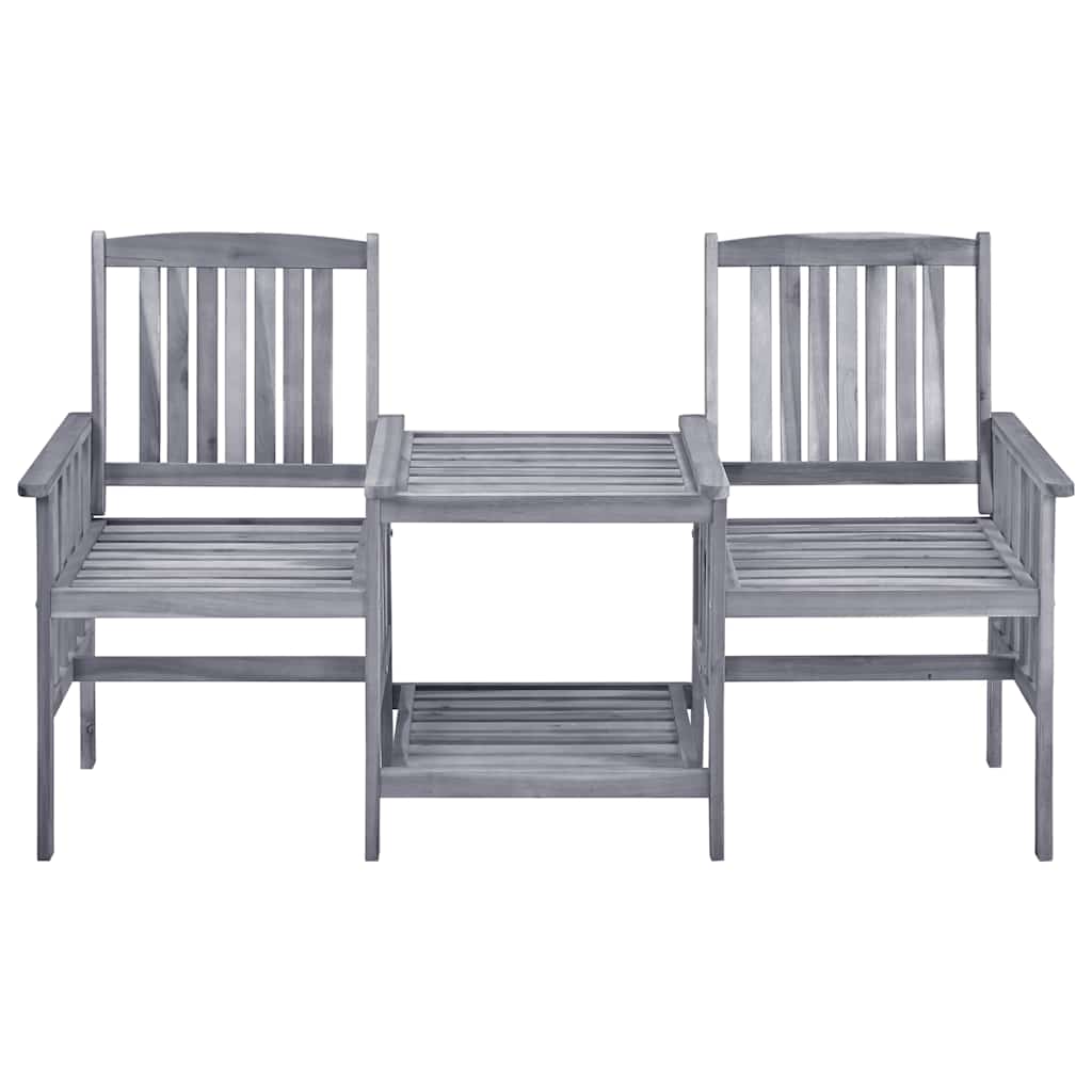 Sillas de jardín - sillas de exterior - sillas terraza con mesita madera maciza acacia 159x61x92 cm