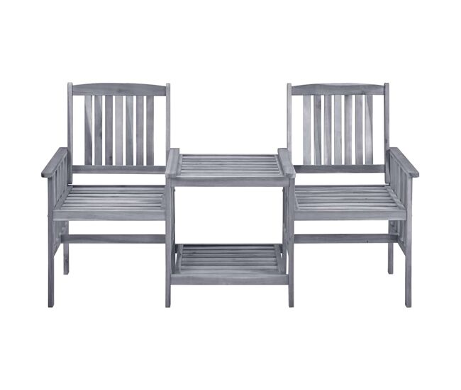 Sillas de jardín - sillas de exterior - sillas terraza con mesita madera maciza acacia 159x61x92 cm
