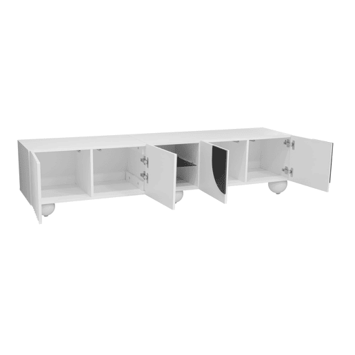 Móvel de TV 180x40 cm - design moderno, baixo, único - Branco