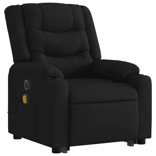 Poltrona elétrica elevatória massagens - Poltrona relax tecido preto Poltrona elétrica elevatória massagens - Poltrona relax tecido preto