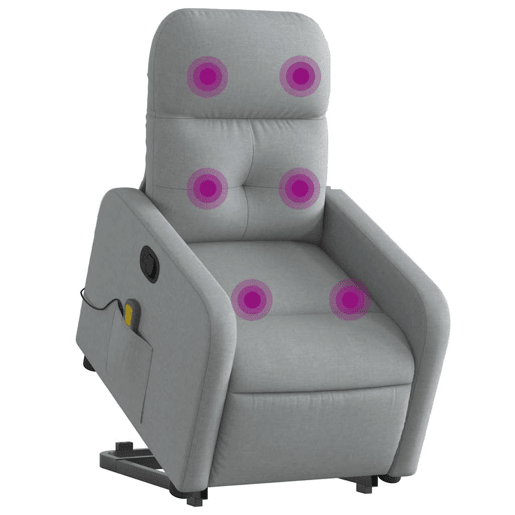 Poltrona reclinável massagens - Poltrona relax tecido cinzento-claro
