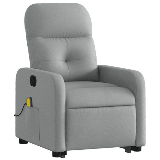 Poltrona reclinável massagens - Poltrona relax tecido cinzento-claro