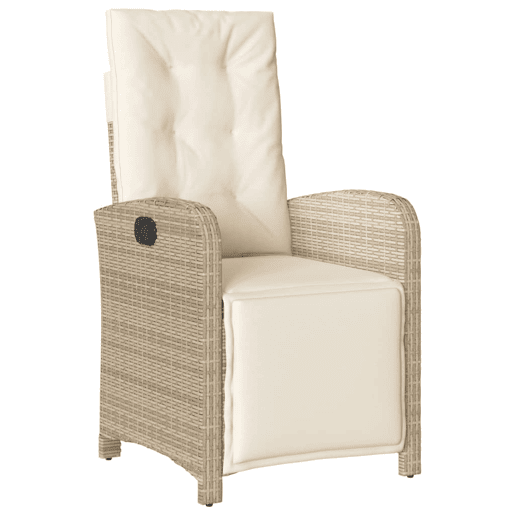 3 pcs conjunto bistrô - cadeiras de jardim - Cadeiras de exterior com almofadões vime PE bege