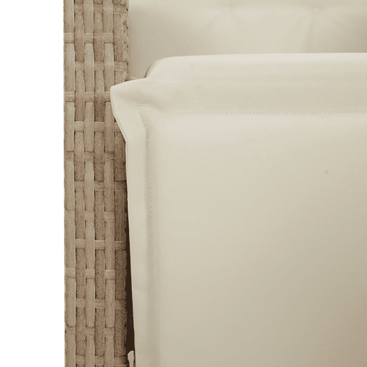 3 pcs conjunto bistrô - cadeiras de jardim - Cadeiras de exterior com almofadões vime PE bege