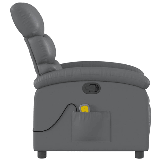Poltrona de massagens reclinável - Poltrona relax couro artificial cinzento