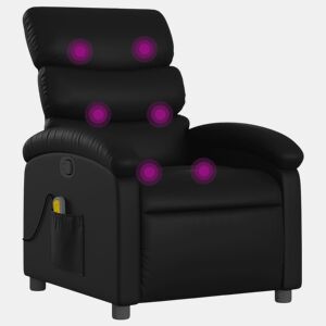 Poltrona de massagens reclinável - Poltrona relax couro artificial preto