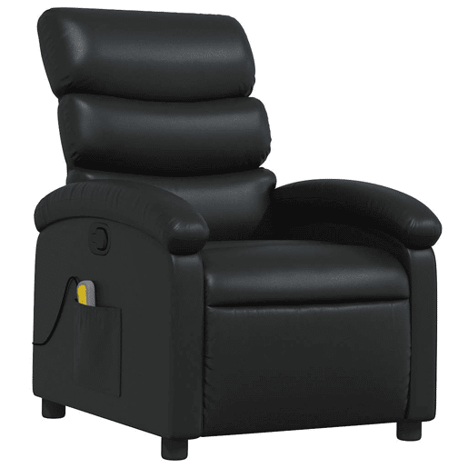 Poltrona de massagens reclinável - Poltrona relax couro artificial preto