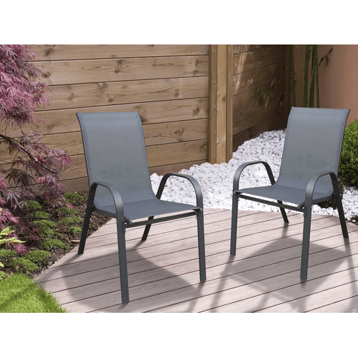 Conjunto de 2 cadeiras de jardim em textura Cordoba - Phoenix - Antracite