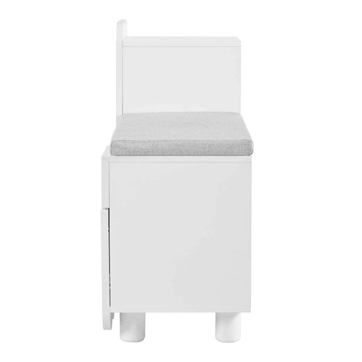 Sapateira moderna com 3 portas, gaveta e almofada - Branca - Sapateiras compactas para corredor