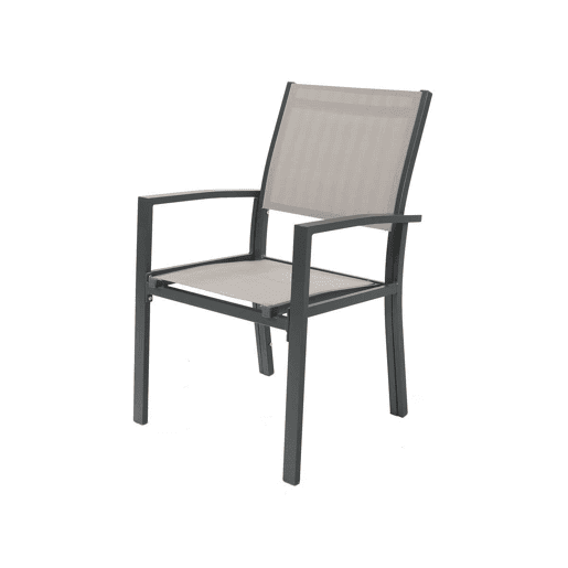 Poltrona para jardim em alumínio Textilene Tropic - Phoenix -Acastanhado - jogo de 2