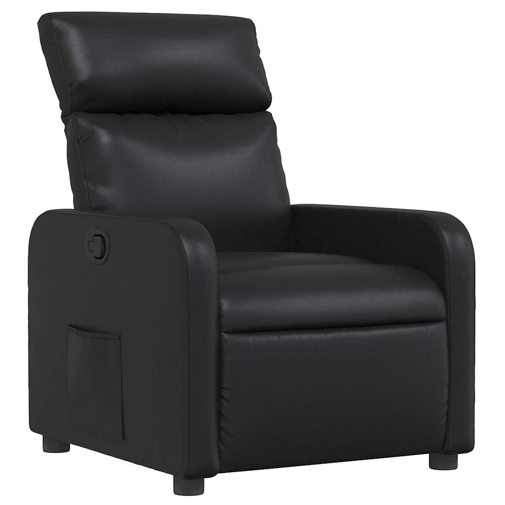 Sillón reclinable - sillón relax de cuero sintético negro
