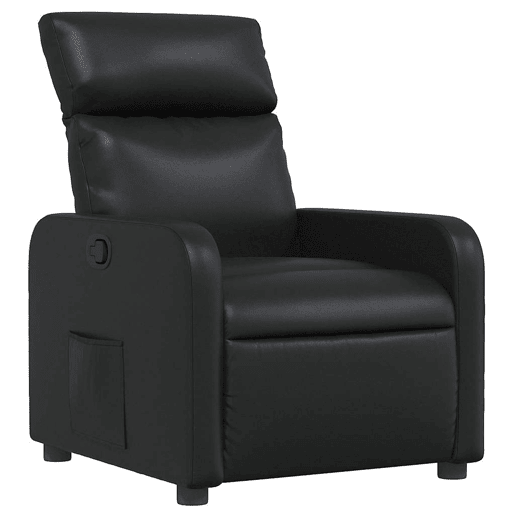Poltrona reclinável - Poltrona relax couro artificial preto