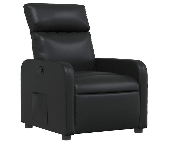 Sillón reclinable - sillón relax de cuero sintético negro