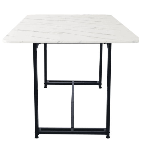 Conjunto de sala de jantar 140x80cm - mesa moderna com 4 cadeiras de veludo verde - pernas de ferro pretas
