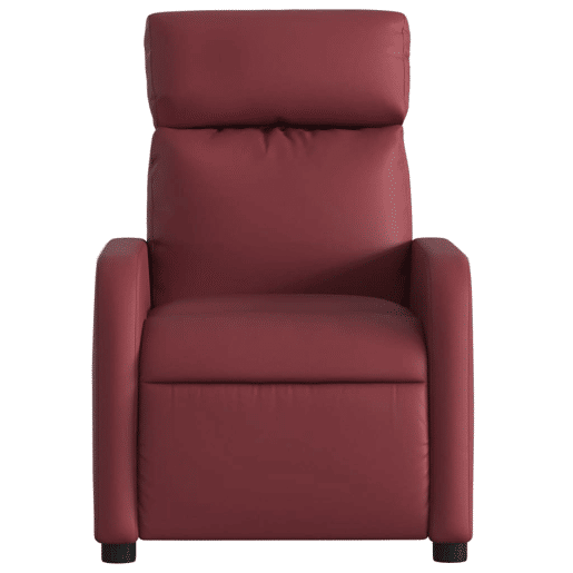 Poltrona reclinável - Poltrona relax couro artificial vermelho tinto