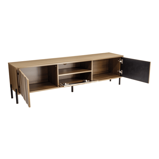 Móvel de TV 160x35 cm - Baixo, 3 portas, móveis de sala - Natural