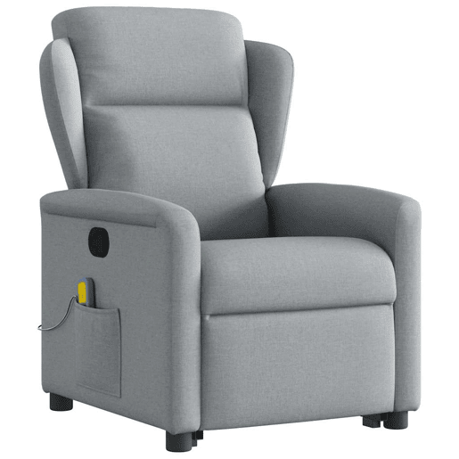 Poltrona reclinável massagens - Poltrona relax tecido cinzento-claro