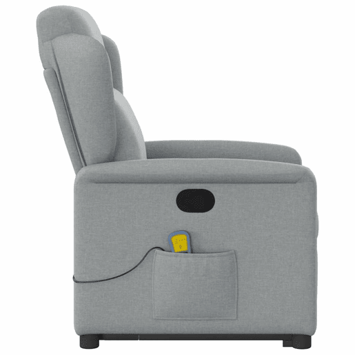 Poltrona reclinável massagens - Poltrona relax tecido cinzento-claro