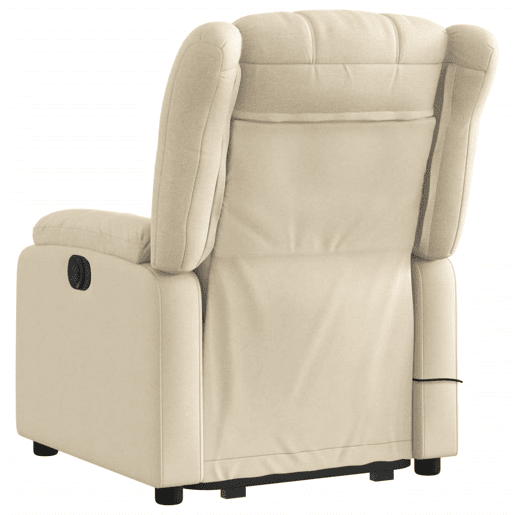 Poltrona elétrica elevatória massagens - Poltrona relax tecido creme Poltrona elétrica elevatória massagens - Poltrona relax tecido creme