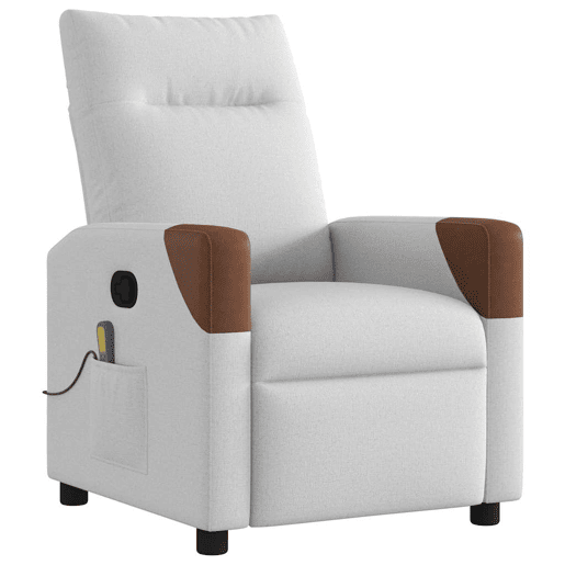 Cadeira de massagem reclinável - Poltrona relax tecido cinzento