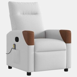 Cadeira de massagem reclinável - Poltrona relax tecido cinzento