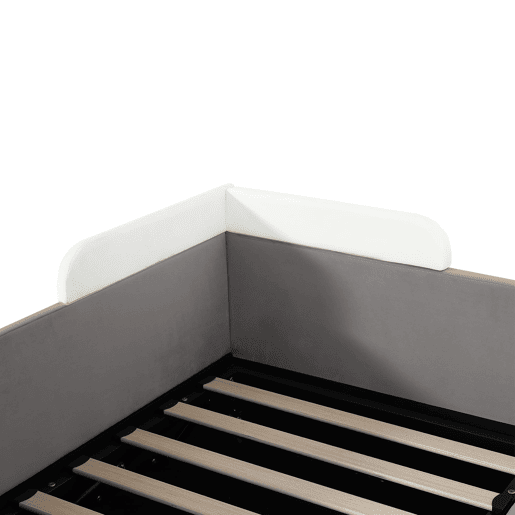 Cama individual 90x200 cm - Cama infantil hidráulica com arrumação - Cinza Cama individual 90x200 cm - Cama infantil hidráulica com arrumação - Cinza