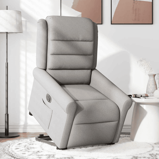 Poltrona reclinável - Poltrona relax elétrica tecido cinzento-nublado