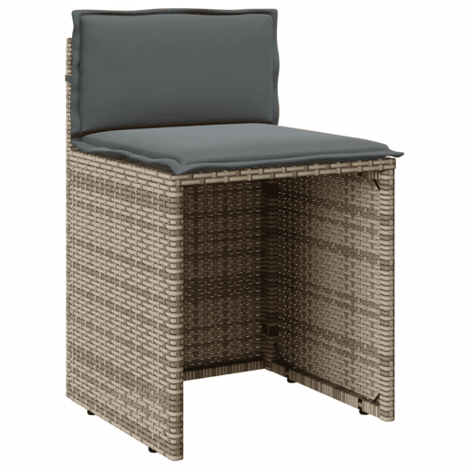 3 pcs conjunto bistrô - cadeiras de jardim - Cadeiras de exterior com almofadões vime PE bege